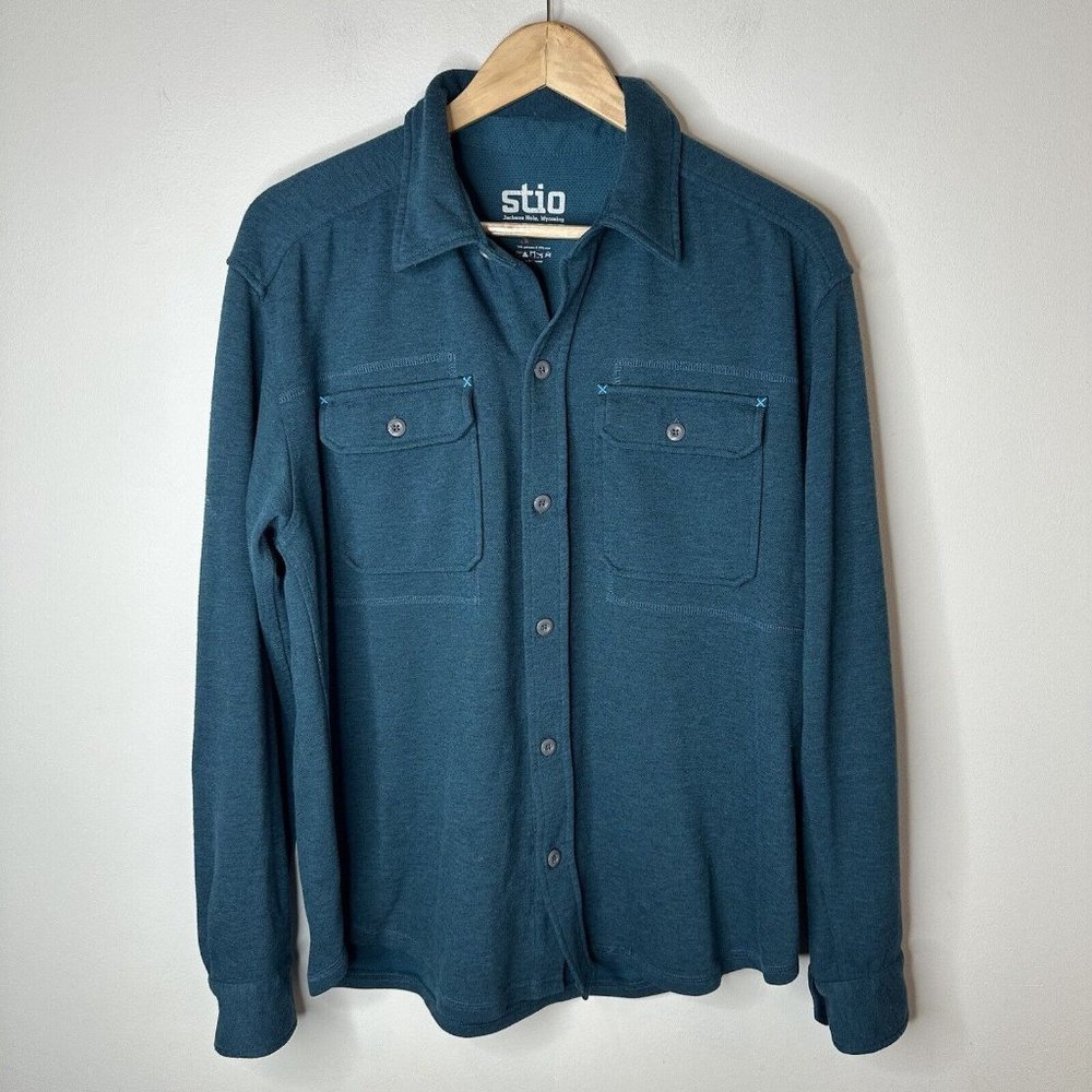 Stio Men's Casual Button Down Shirt - Teal